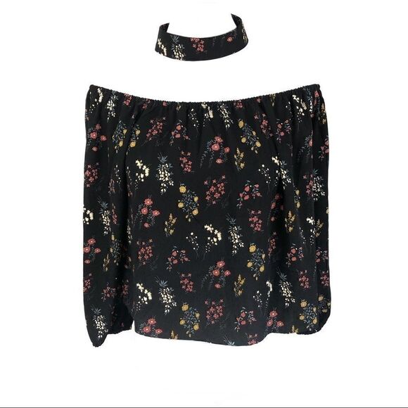 Alice Blue Tops - Alice Blue | Off Shoulder Black Floral M NWOT